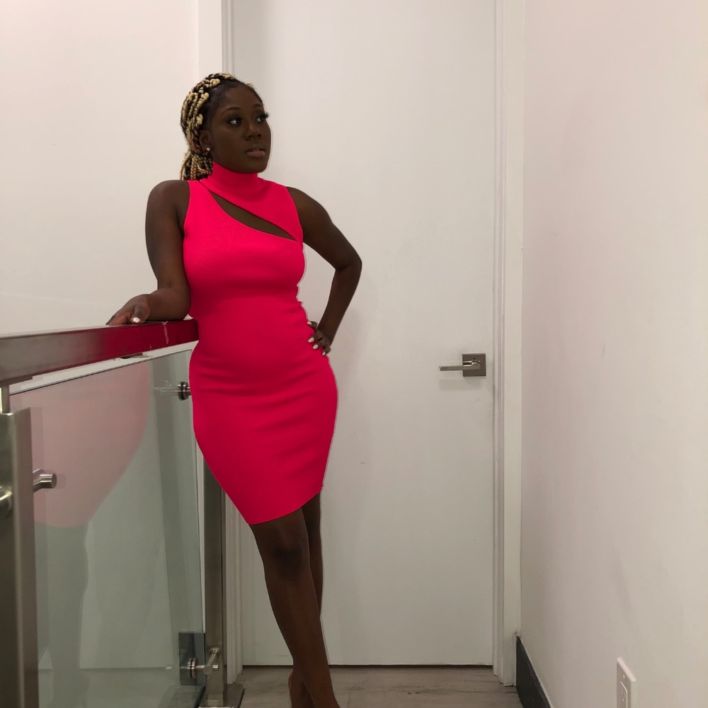 Fashion Nova Neon Pink Dress - Picture 2 of 3